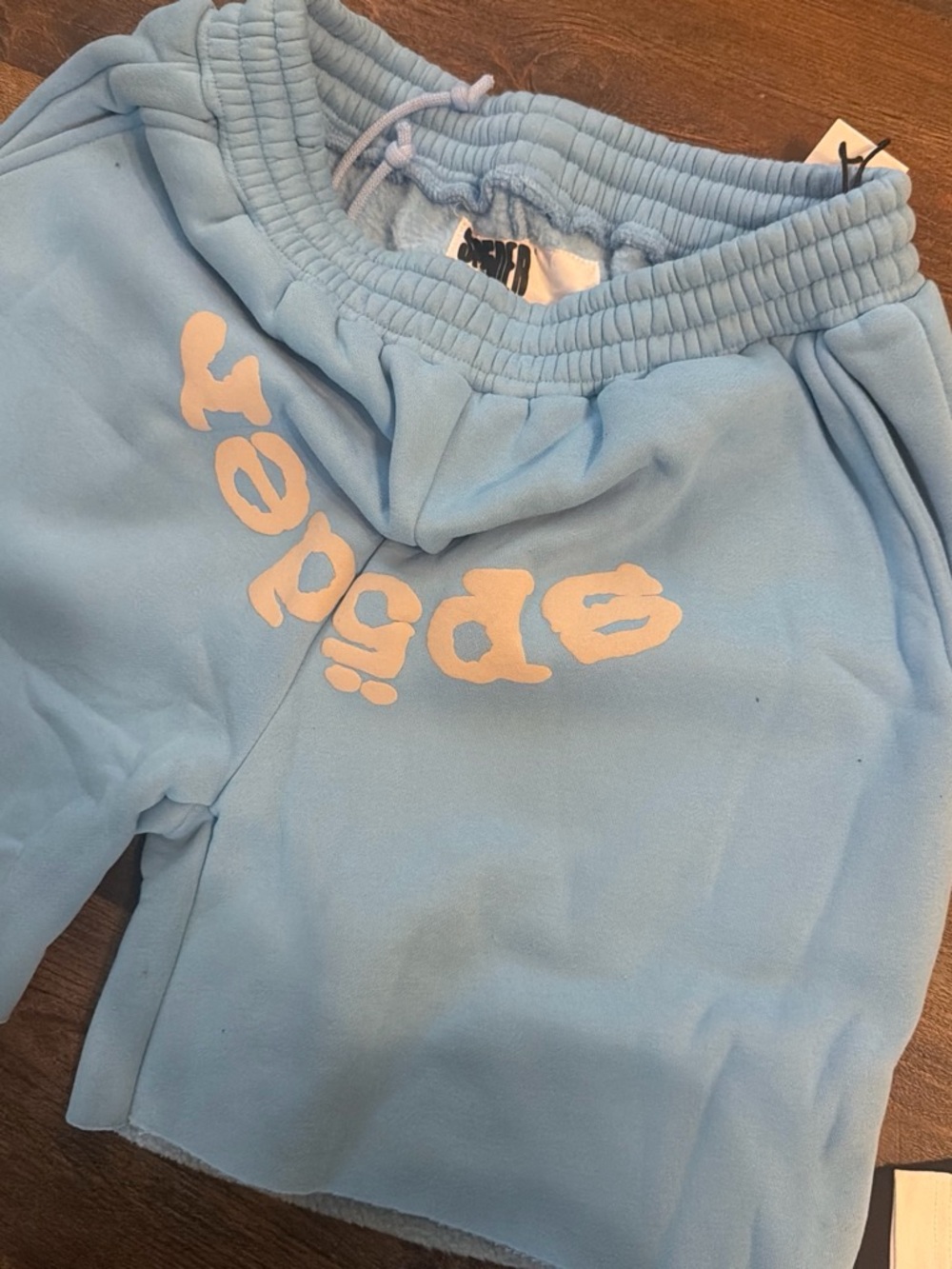 Light Blue Sp5der shorts unisex